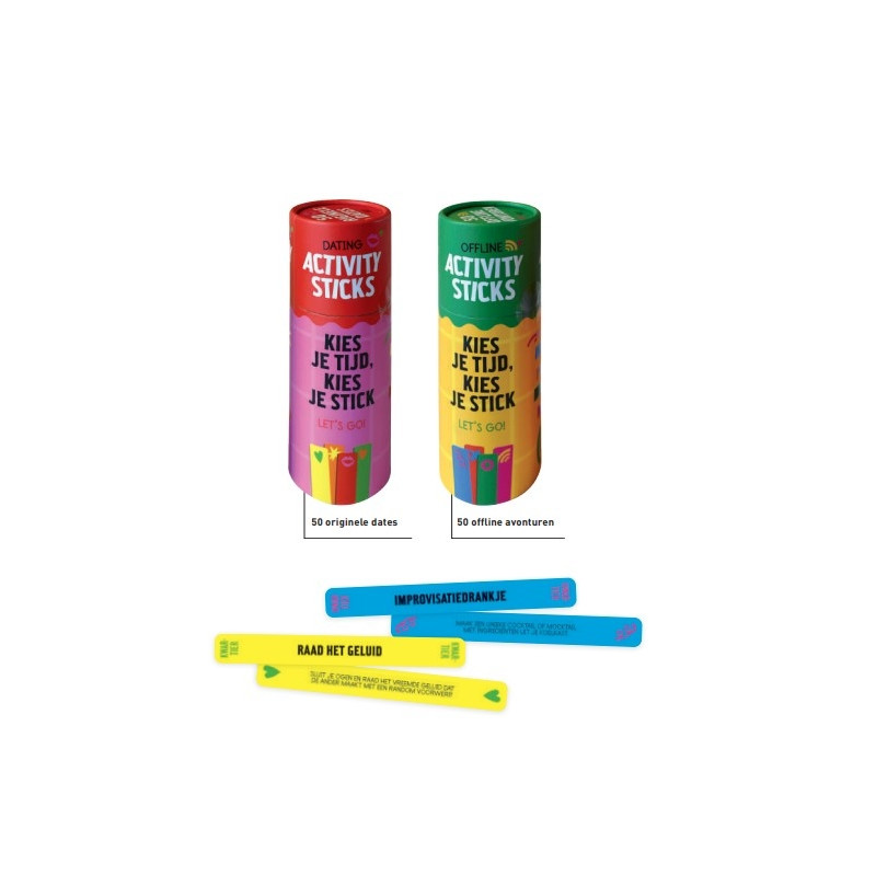 Display 50 activity sticks - 2 x 4 ex.