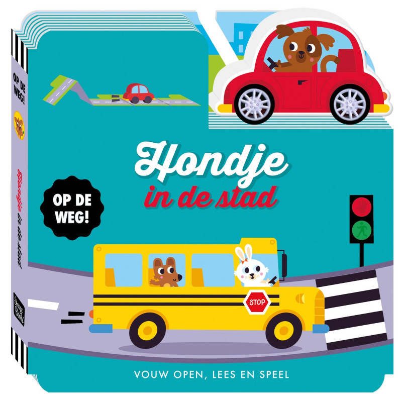Op de weg - Hondje in de stad Op de weg - Hondje in de stad