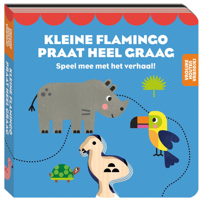 Vrolijke houten vriendjes - Kleine flamingo praat heel graag Vrolijke houten vriendjes - Kleine flamingo praat heel graag