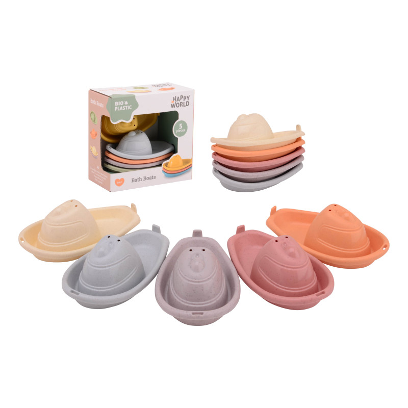 Happy World bio plastic bad bootjes in doos, 5 stuks Happy World bio plastic bad bootjes in doos, 5 stuks