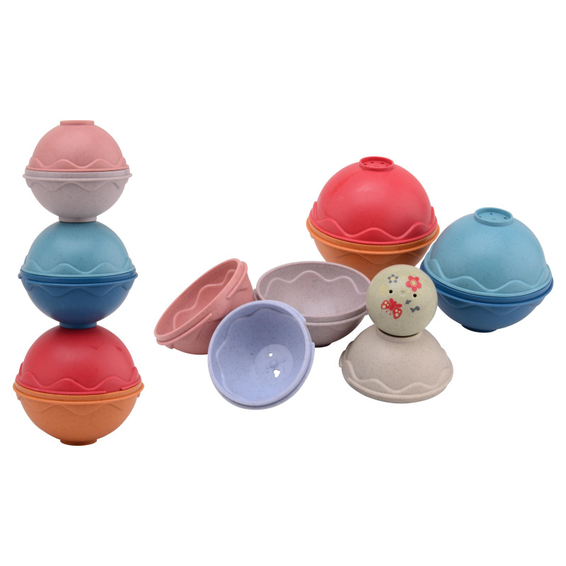 Happy World bio plastic stapelballen in doos Happy World bio plastic stapelballen in doos