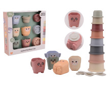 Happy World bio plastic stapel emmers en bekers in doos