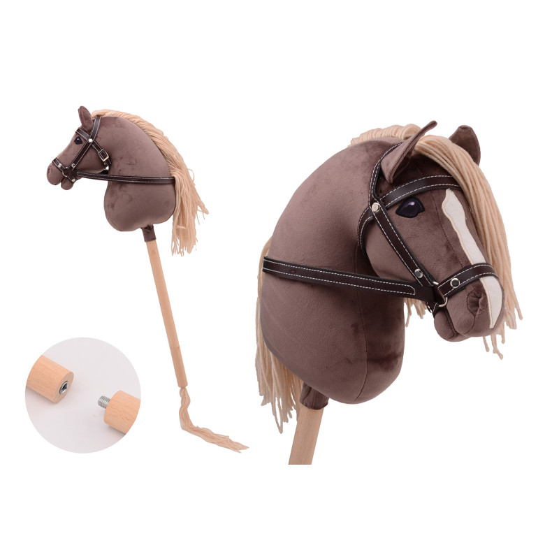 Stokpaard kort met staart Holly Horse deluxe donkerbruin Stokpaard kort met staart Holly Horse deluxe donkerbruin
