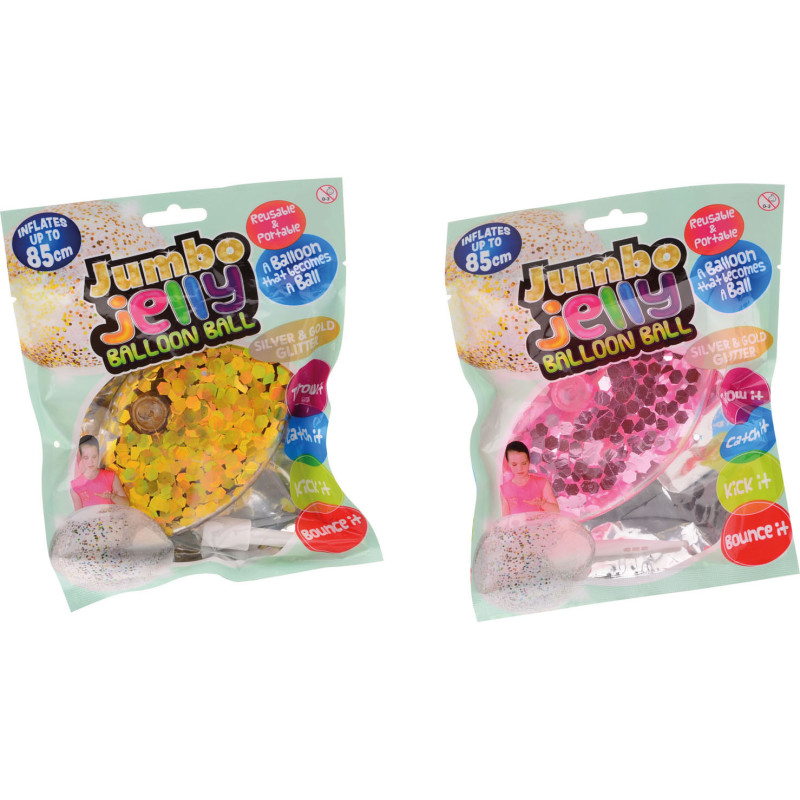 Opblaasbare jelly ballonbal met glitter