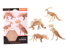 Houten 3D Dinosaurus puzzel (4 ass.)