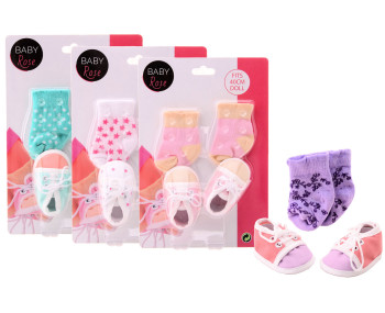 Baby rose poppensokken/schoenen (4 ass.)