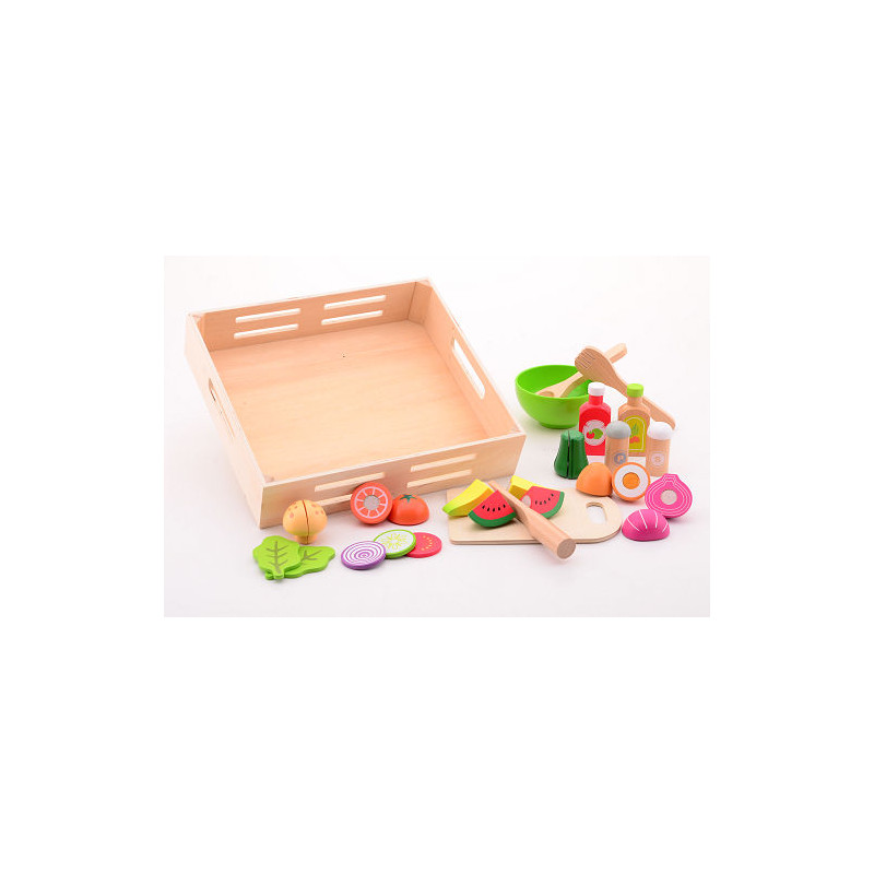 Houten saladeset in kist (29-delig) Houten saladeset in kist (29-delig)