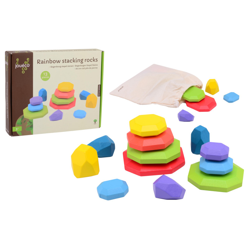 Jouéco - Regenboog stapelstenen (13-delig)