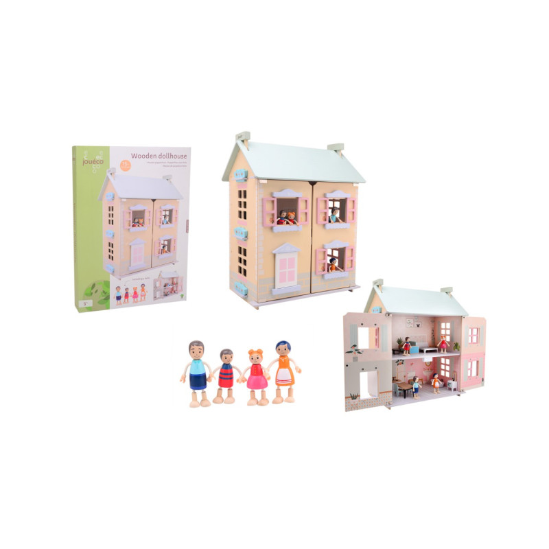 Jouéco - Houten poppenhuis met acc. Jouéco - Houten poppenhuis met acc.