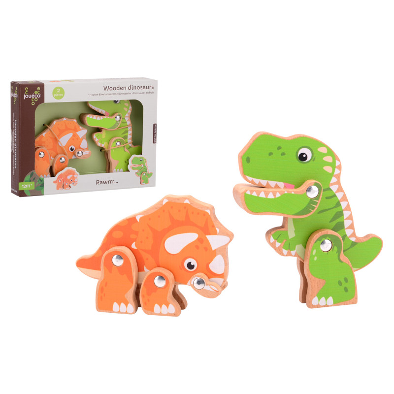 Jouéco - Houten dino's (2 ass.) Jouéco - Houten dino's (2 ass.)