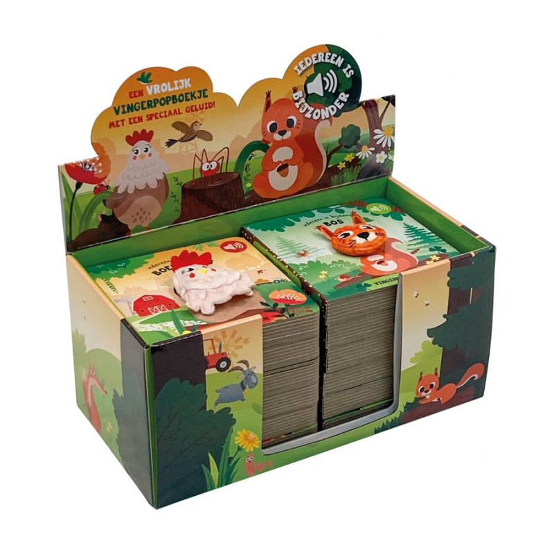 Display vingerpopboekjes Bos/boerderij