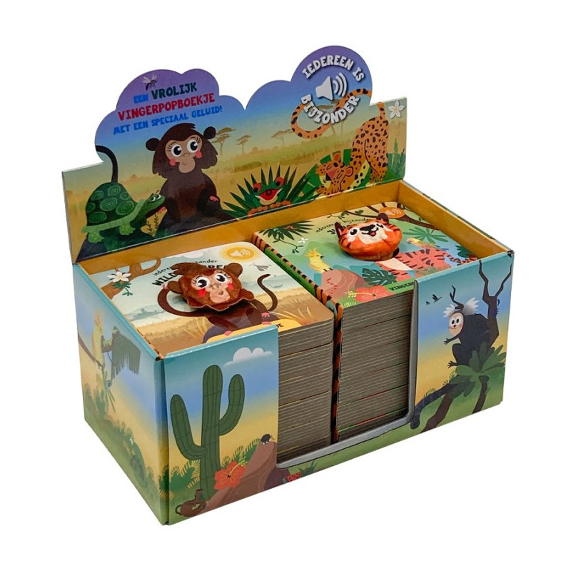 Display vingerpopboekjes Jungle/Wilde dieren Display vingerpopboekjes Jungle/Wilde dieren