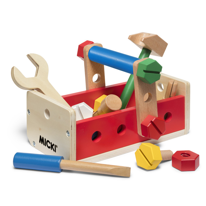 Houten gereedschapskist/constructieset (25-delig) Houten gereedschapskist/constructieset (25-delig)