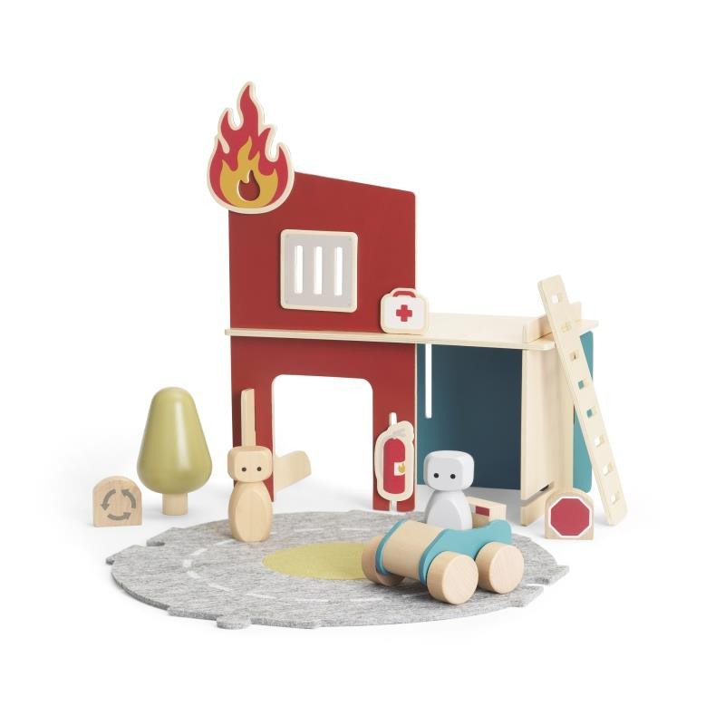 Play World - Houten brandweerset (19-delig) Play World - Houten brandweerset (19-delig)