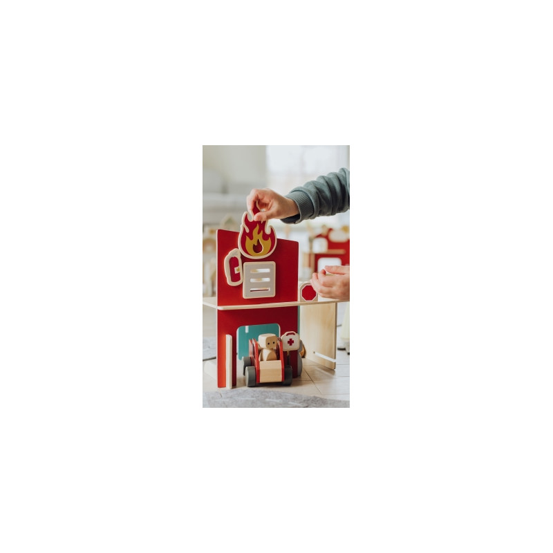 Play World - Houten brandweerset (19-delig) Play World - Houten brandweerset (19-delig)
