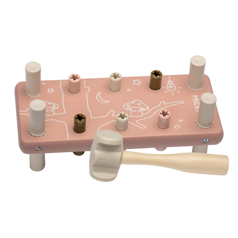 Houten hamerbank (roze)