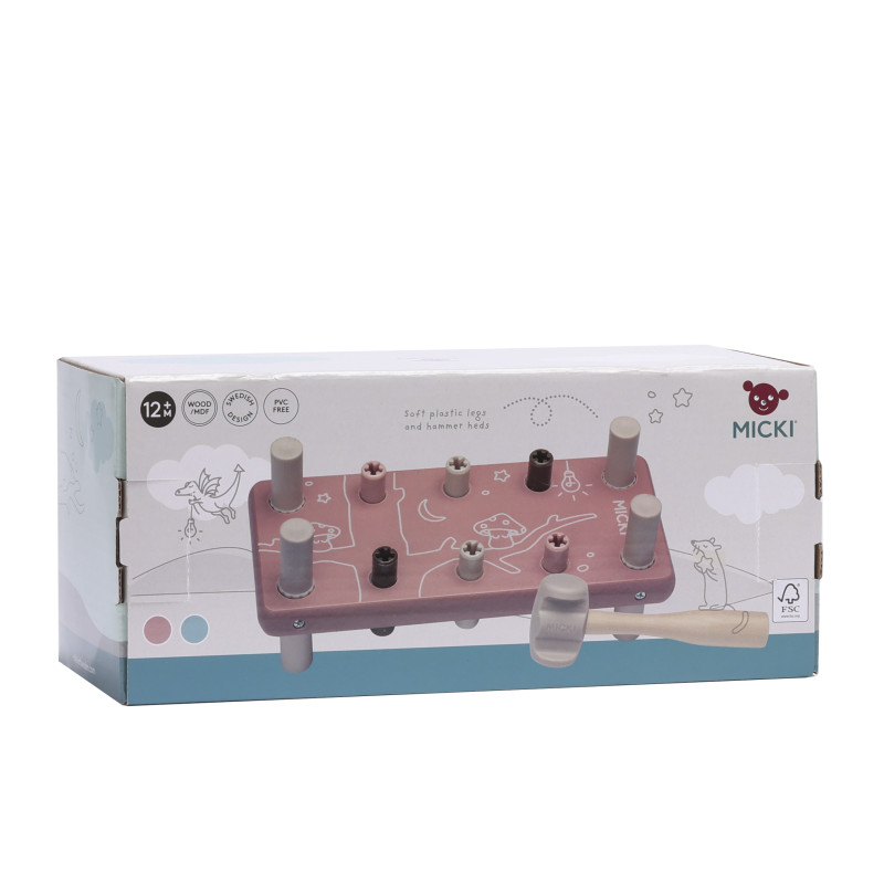 Houten hamerbank (roze)