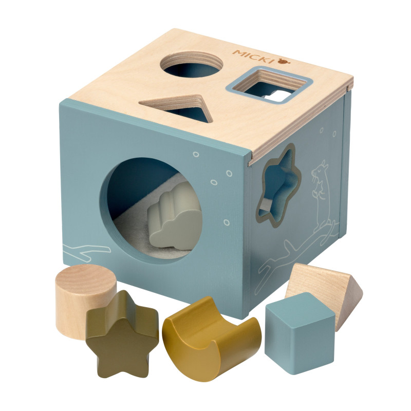 Houten vormenstoof (blauw)