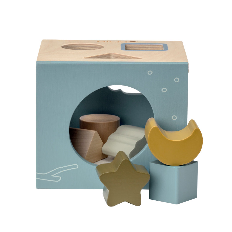 Houten vormenstoof (blauw)