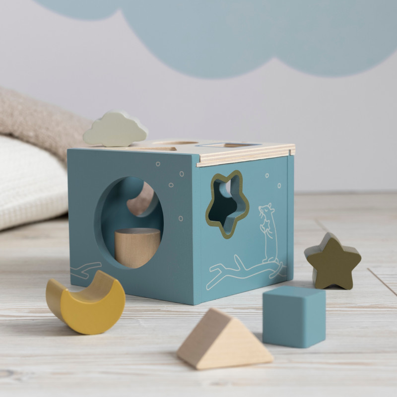 Houten vormenstoof (blauw)
