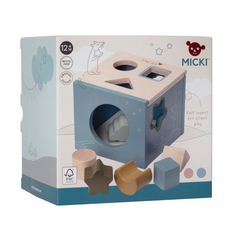 Houten vormenstoof (blauw)