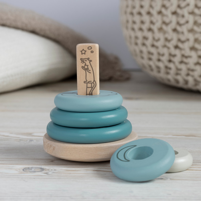 Houten stapelring (blauw) Houten stapelring (blauw)