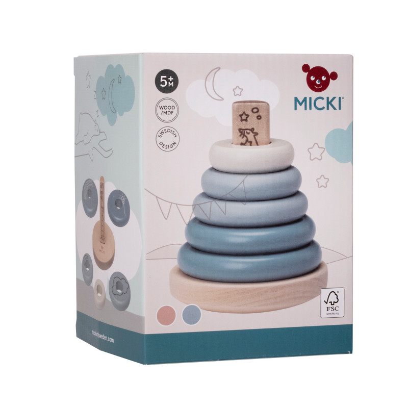 Houten stapelring (blauw) Houten stapelring (blauw)