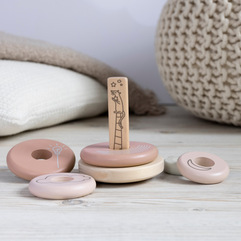 Houten stapelring (roze) Houten stapelring (roze)
