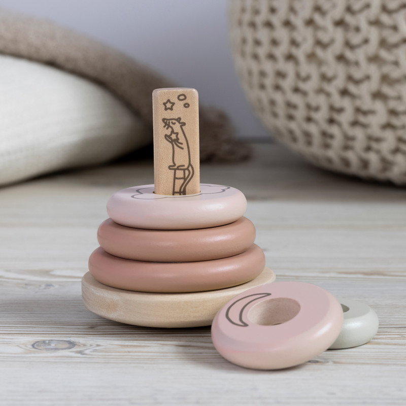 Houten stapelring (roze) Houten stapelring (roze)