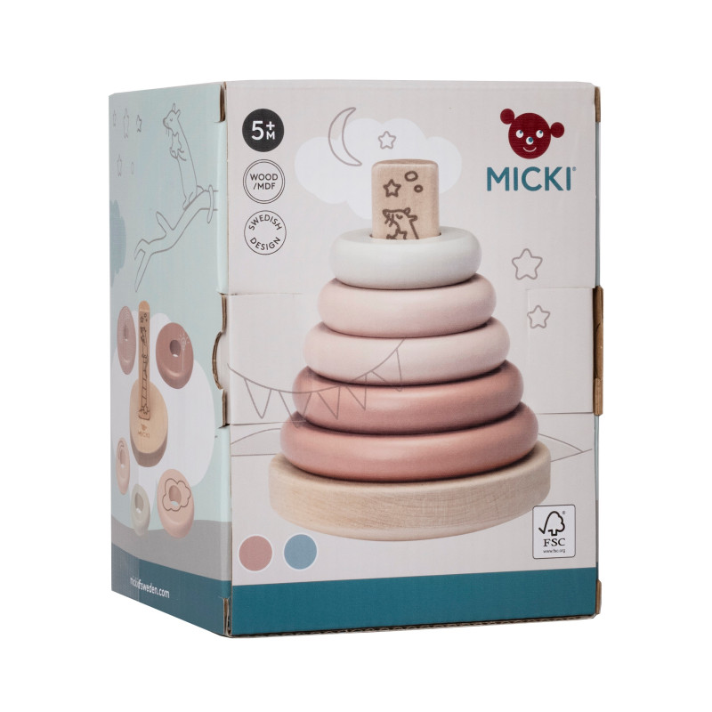 Houten stapelring (roze) Houten stapelring (roze)