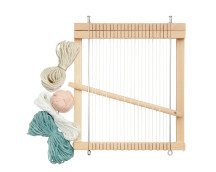 Houten weefraam (groene garen)