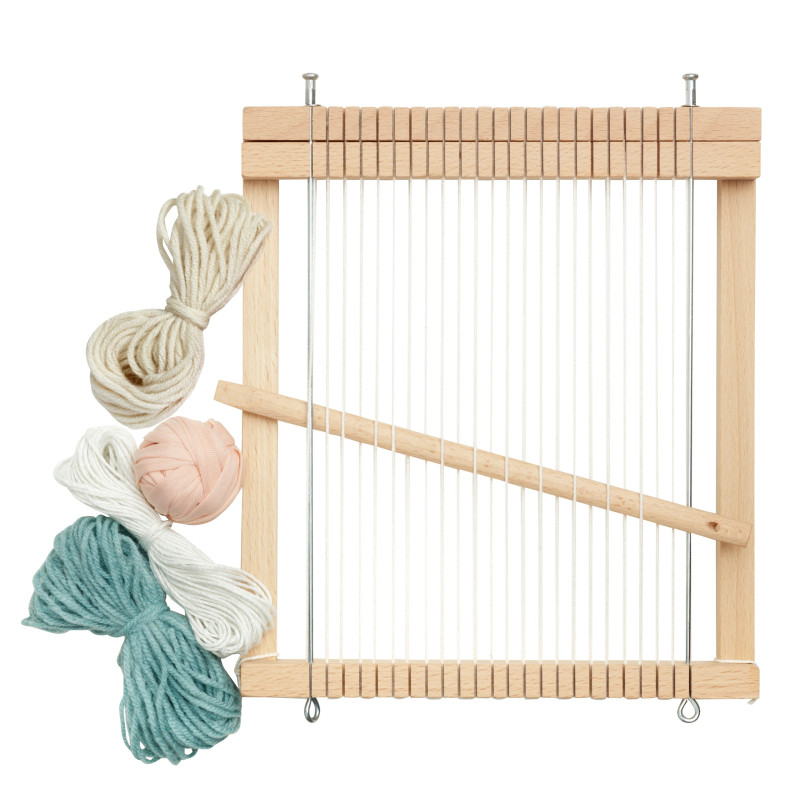 Houten weefraam (groene garen) Houten weefraam (groene garen)