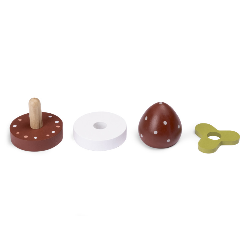 Houten gebakplateau met gebakjes Houten gebakplateau met gebakjes