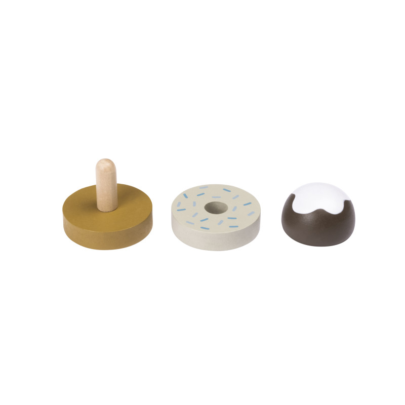 Houten gebakplateau met gebakjes Houten gebakplateau met gebakjes