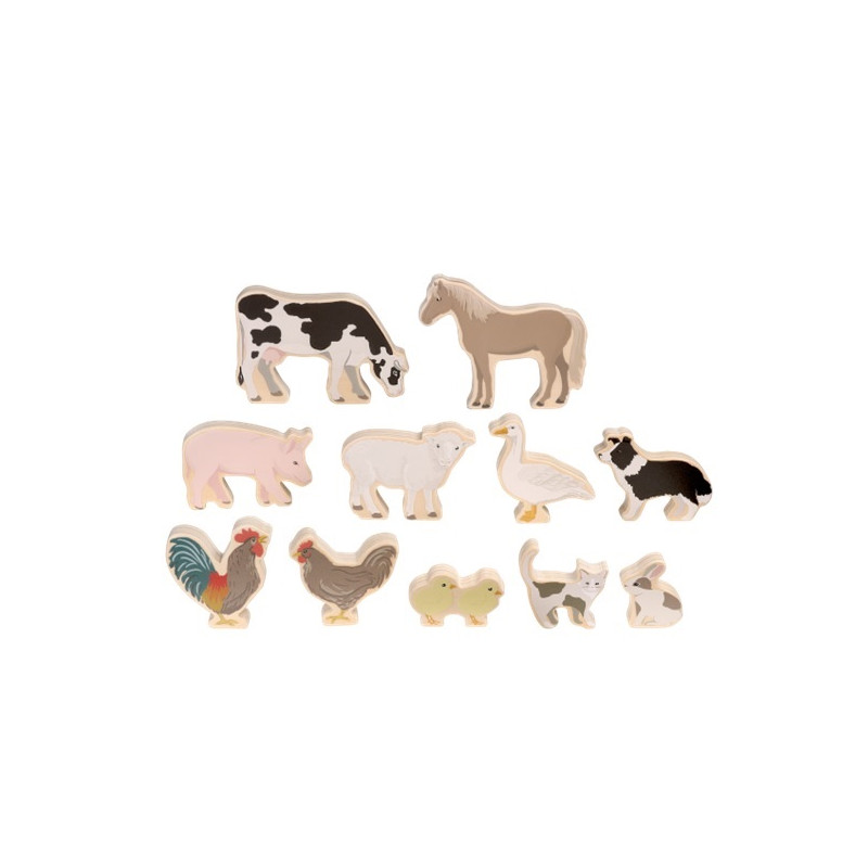 Houten boerderijdieren (11-delig)
