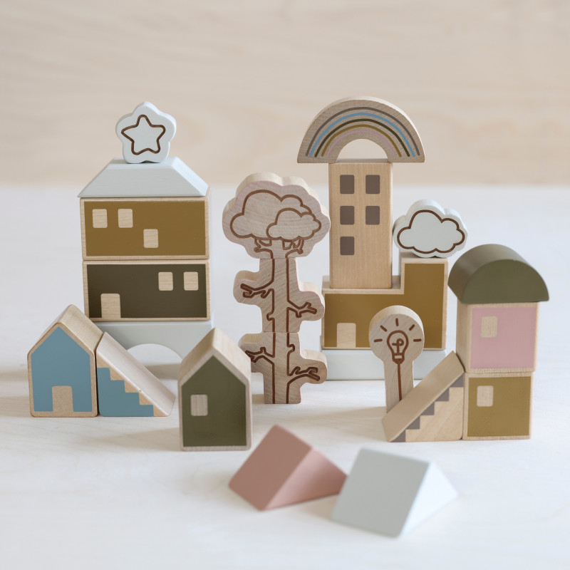 Premium houten themablokken (23 stuks) Premium houten themablokken (23 stuks)