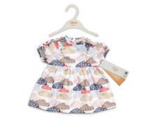 Poppenkleding jurk met wolkjes (36-40cm)