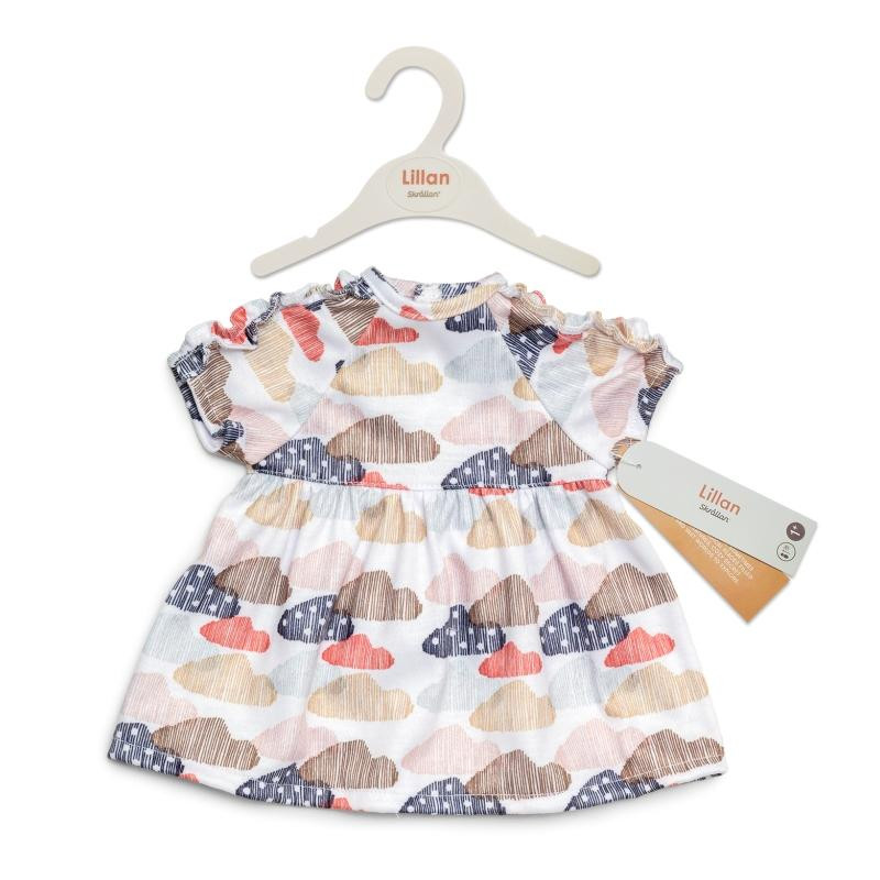 Poppenkleding jurk met wolkjes (36-40cm) Poppenkleding jurk met wolkjes (36-40cm)