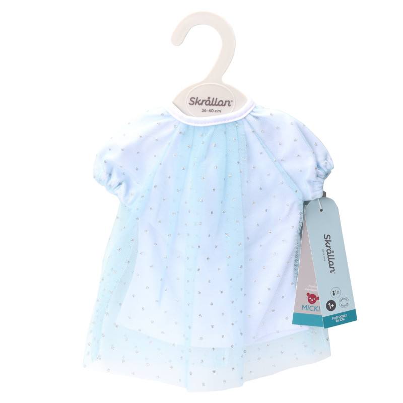 Poppenkleding feestjurk blauw (36-40cm) Poppenkleding feestjurk blauw (36-40cm)