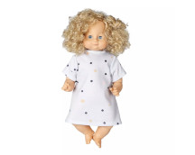 Poppenkleding jurk met stippen (36-40cm)