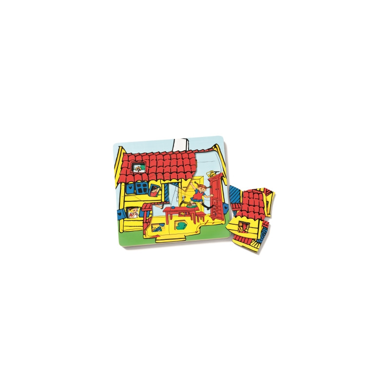 Pippi Langkous houten puzzel 3 lagen Pippi Langkous houten puzzel 3 lagen