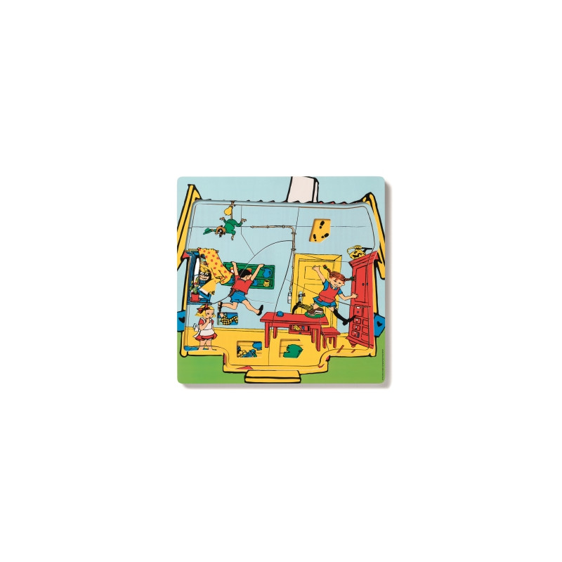 Pippi Langkous houten puzzel 3 lagen Pippi Langkous houten puzzel 3 lagen
