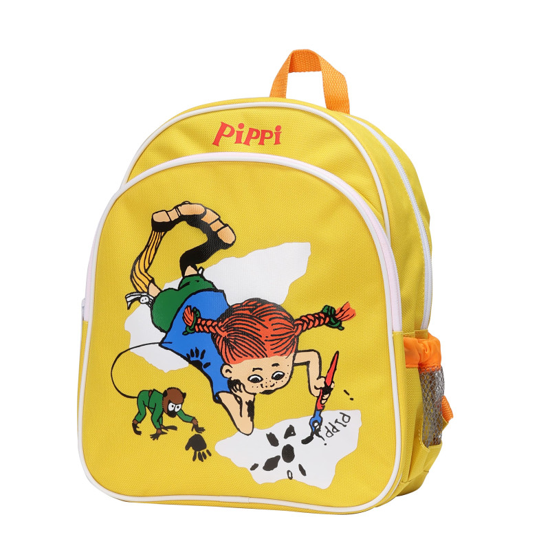 Pippi Langkous - Rugtas print liggend (geel) Pippi Langkous - Rugtas print liggend (geel)