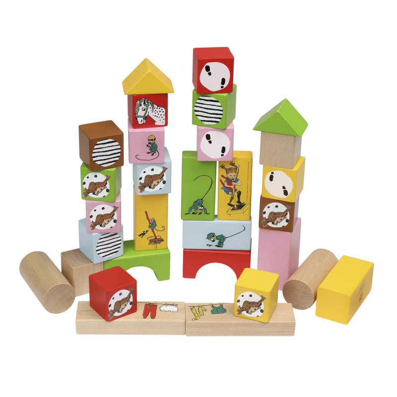 Pippi Langkous - Houten blokken (30st.) Pippi Langkous - Houten blokken (30st.)