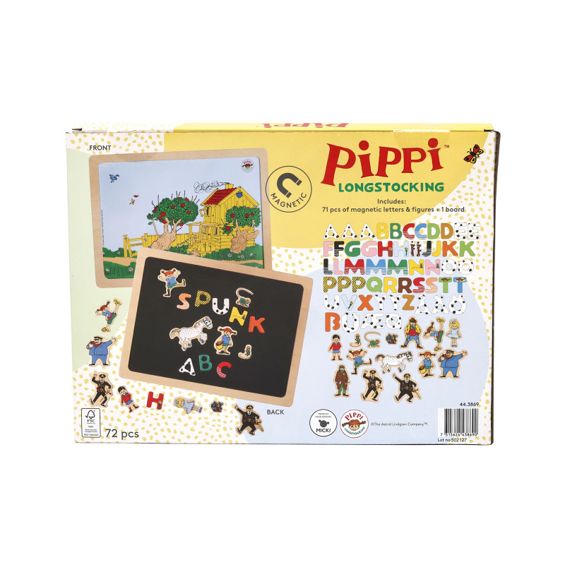 Pippi magneetbord met 71 magneten Pippi magneetbord met 71 magneten