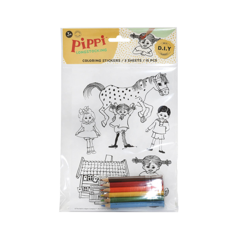 Pippi inkleurbare stickers Pippi inkleurbare stickers