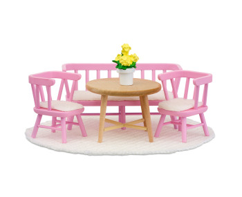 Set - Eethoek (roze/hout)