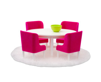 Set - Eethoek (roze/wit)