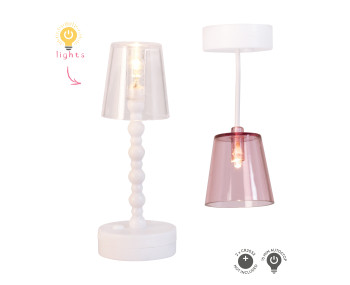 Set - Lampen transparant (vloer+hang)