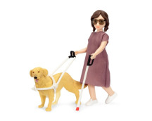 Set - Speelfiguur vrouw met hulphond